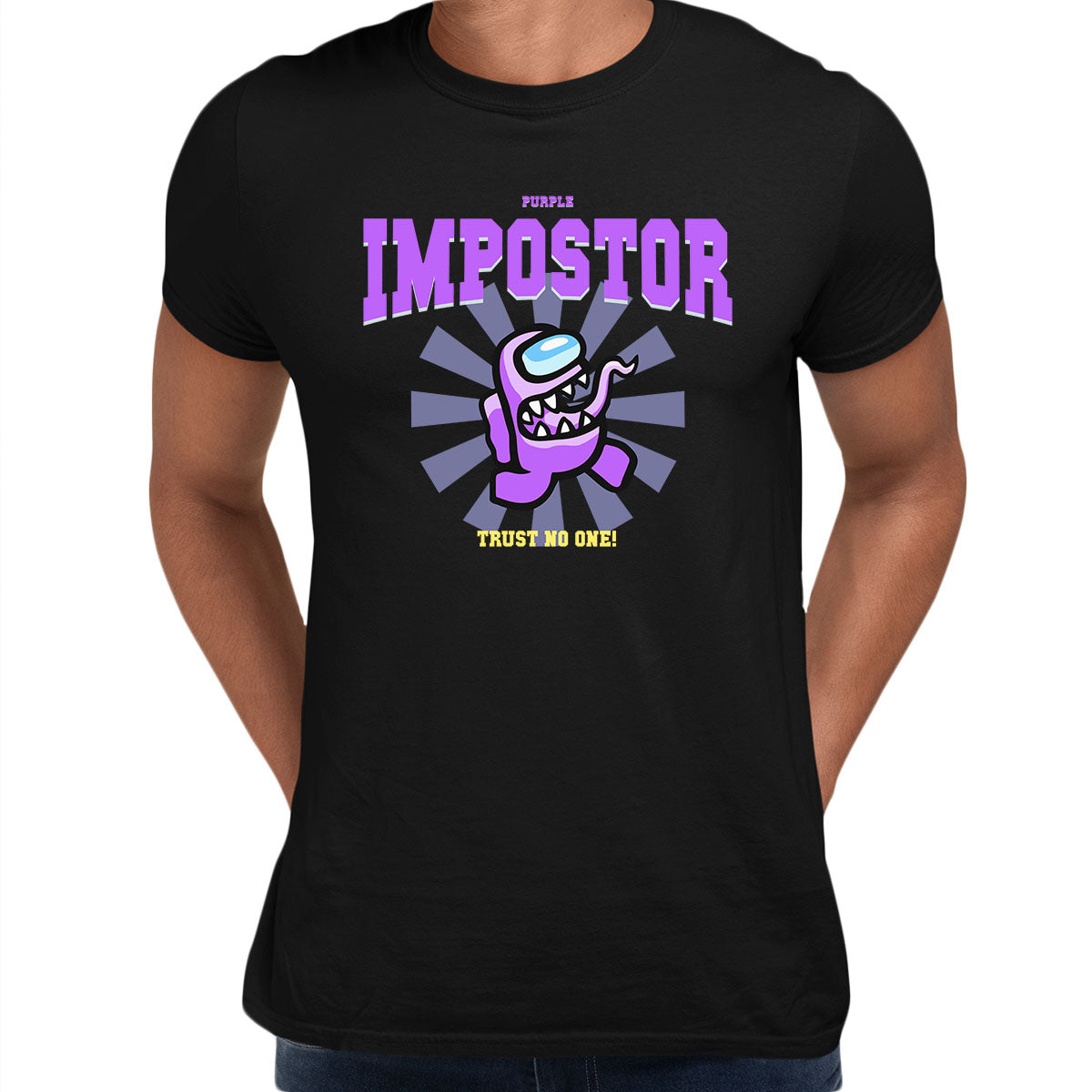 Purple Impostor Among Us Gamer Funny Trust No One Unisex T-Shirt - Kuzi Tees