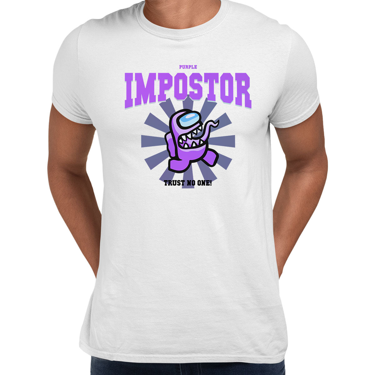 Purple Impostor Among Us Gamer Funny Trust No One Unisex T-Shirt - Kuzi Tees