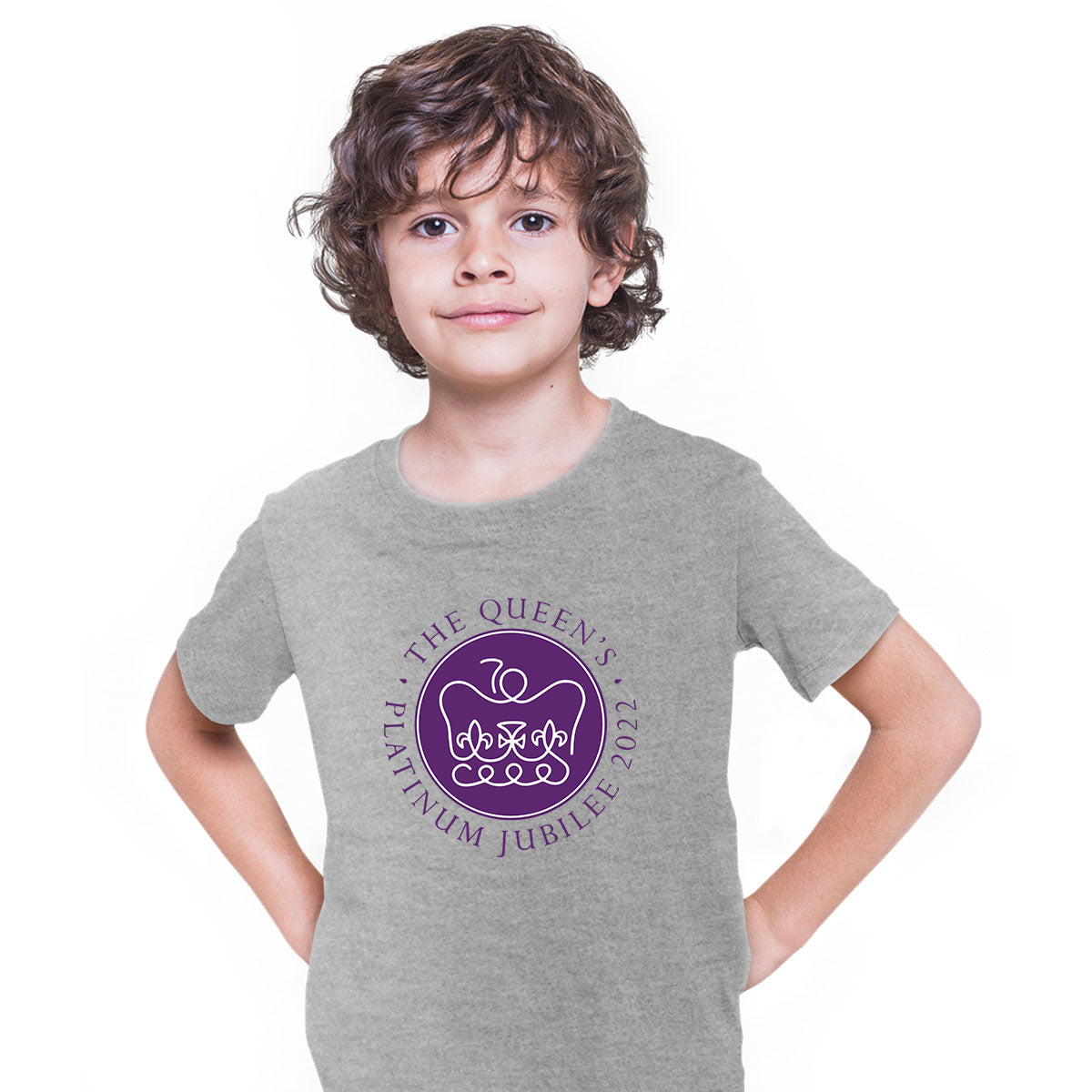 Queen Platinum Jubilee T-shirt 2022 Royal Crown T-shirt for Kids - Kuzi Tees