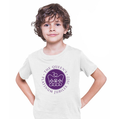 Queen Platinum Jubilee T-shirt 2022 Royal Crown T-shirt for Kids - Kuzi Tees