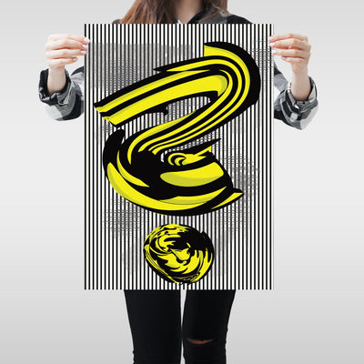 Pop Art Print Original Poster Wall Art Unique Design A2 Roy Lichtenstein Type - Kuzi Tees