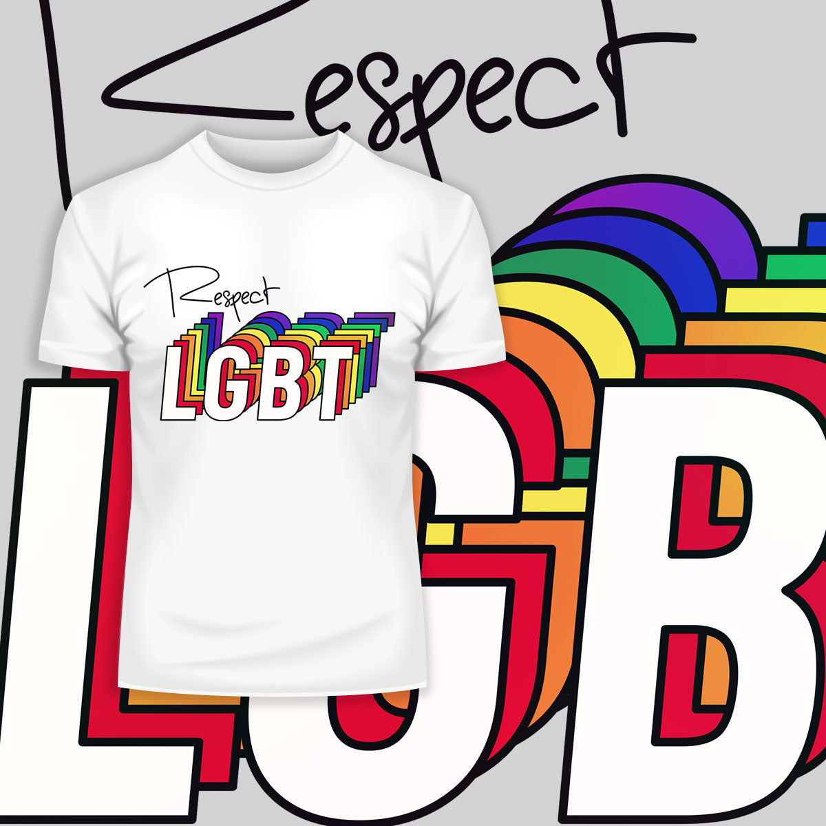 Respect LGBT Community Rainbow Gay Lesbian Festival Straight Bi Pride T-shirt - Kuzi Tees