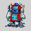 Retro 8-Bit Arcade Cabinet with Ice cream Nostalgia 80's Shirt White Black & Grey Tee - Kuzi Tees