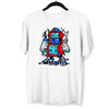 Retro 8-Bit Arcade Cabinet with Ice cream Nostalgia 80's Shirt White Black & Grey Tee - Kuzi Tees