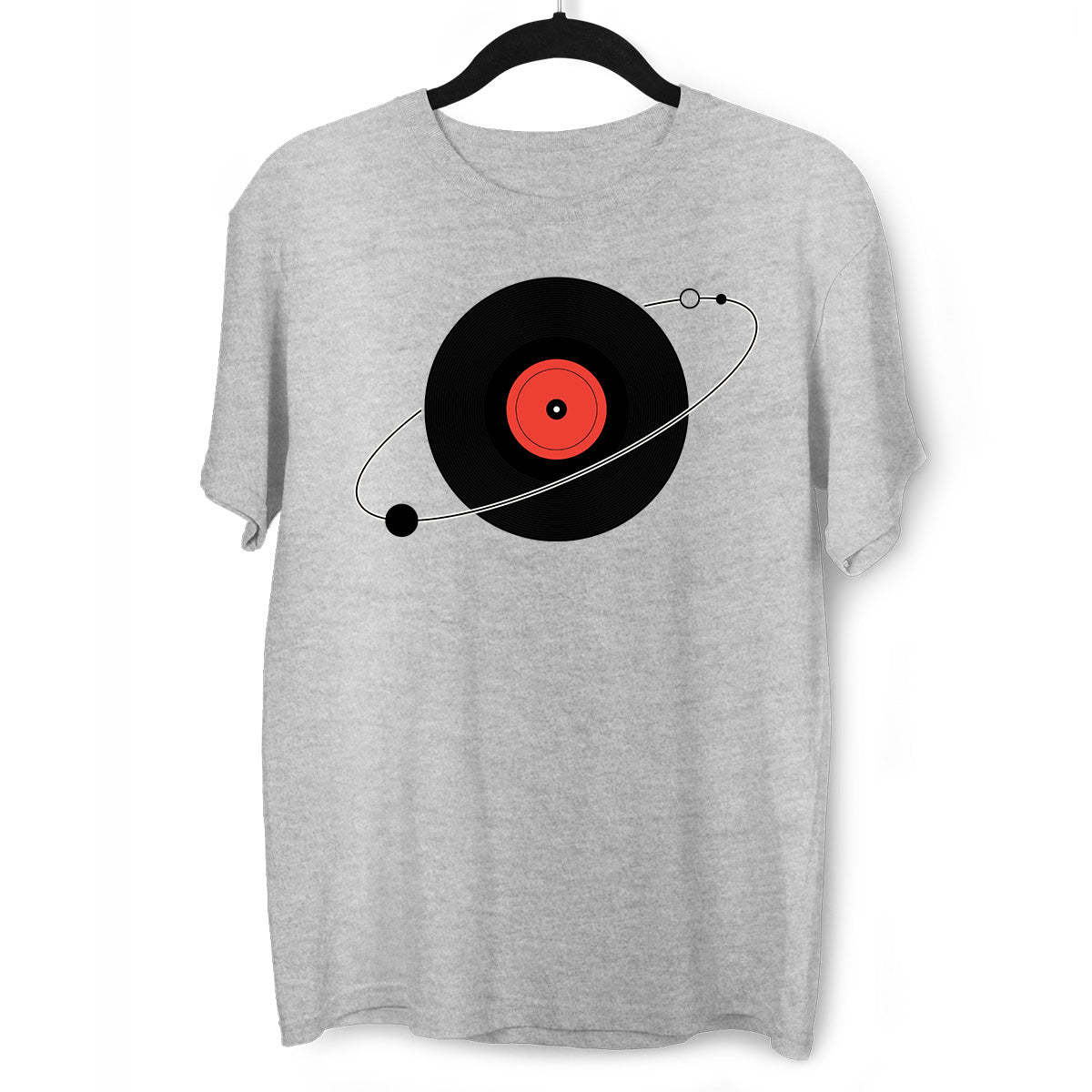 Old Fashioned Nostalgia Vinyl Record with The Planets Minimal Art T-shirt - Kuzi Tees