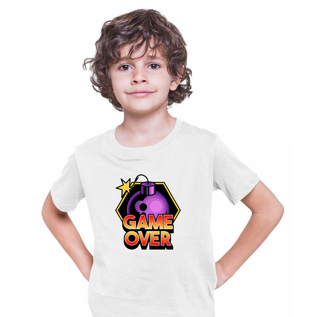 Retro Game 80's Collection Eleven Game Over Typography T-shirt for Kids - Kuzi Tees