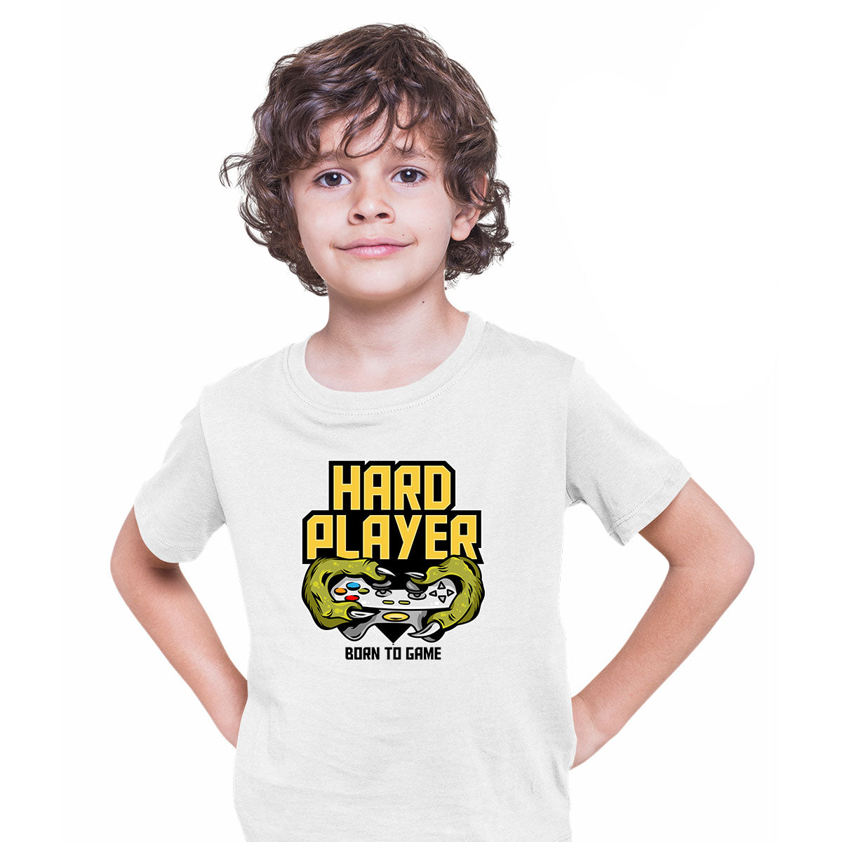 Retro Game 80's Collection Four Hard Player Typography T-shirt for Kids - Kuzi Tees