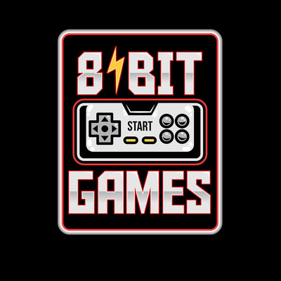 Retro Game 80's Collection Seven 8 Bit games Typography Unisex T-shirt - Kuzi Tees
