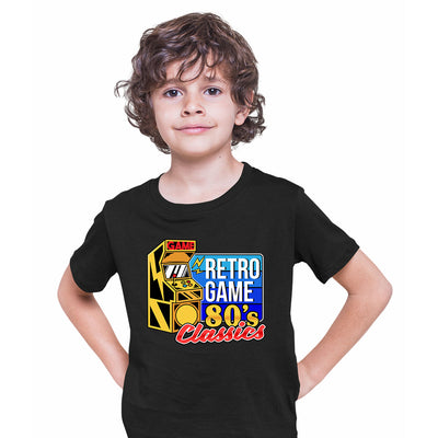 Retro Game 80's Collection Six Retro Game Classics Typography T-shirt for Kids - Kuzi Tees
