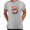 Retro Game 80's Collection Two Eat Sleep Repeat Typography Unisex T-shirt - Kuzi Tees