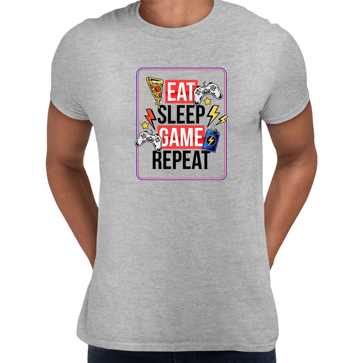 Retro Game 80's Collection Two Eat Sleep Repeat Typography Unisex T-shirt - Kuzi Tees
