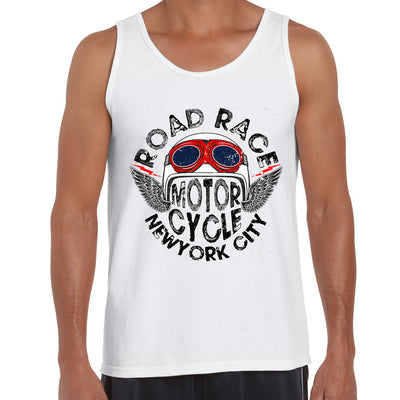 Road Race Motorcycle Helmet Tank Top - Kuzi Tees