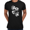 Rock Will Never Die-Isometric Music Typography Unisex Black & White Tee - Kuzi Tees