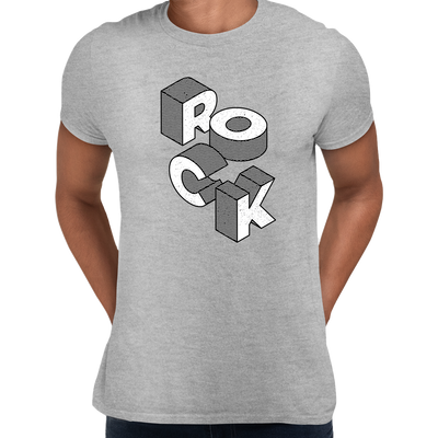 Rock Will Never Die-Isometric Music Typography Unisex Black & White Tee - Kuzi Tees