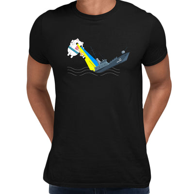 Russian warship Moskva T-shirt sinks in Black Sea Amazing Funny Support Ukraine Tee - Kuzi Tees