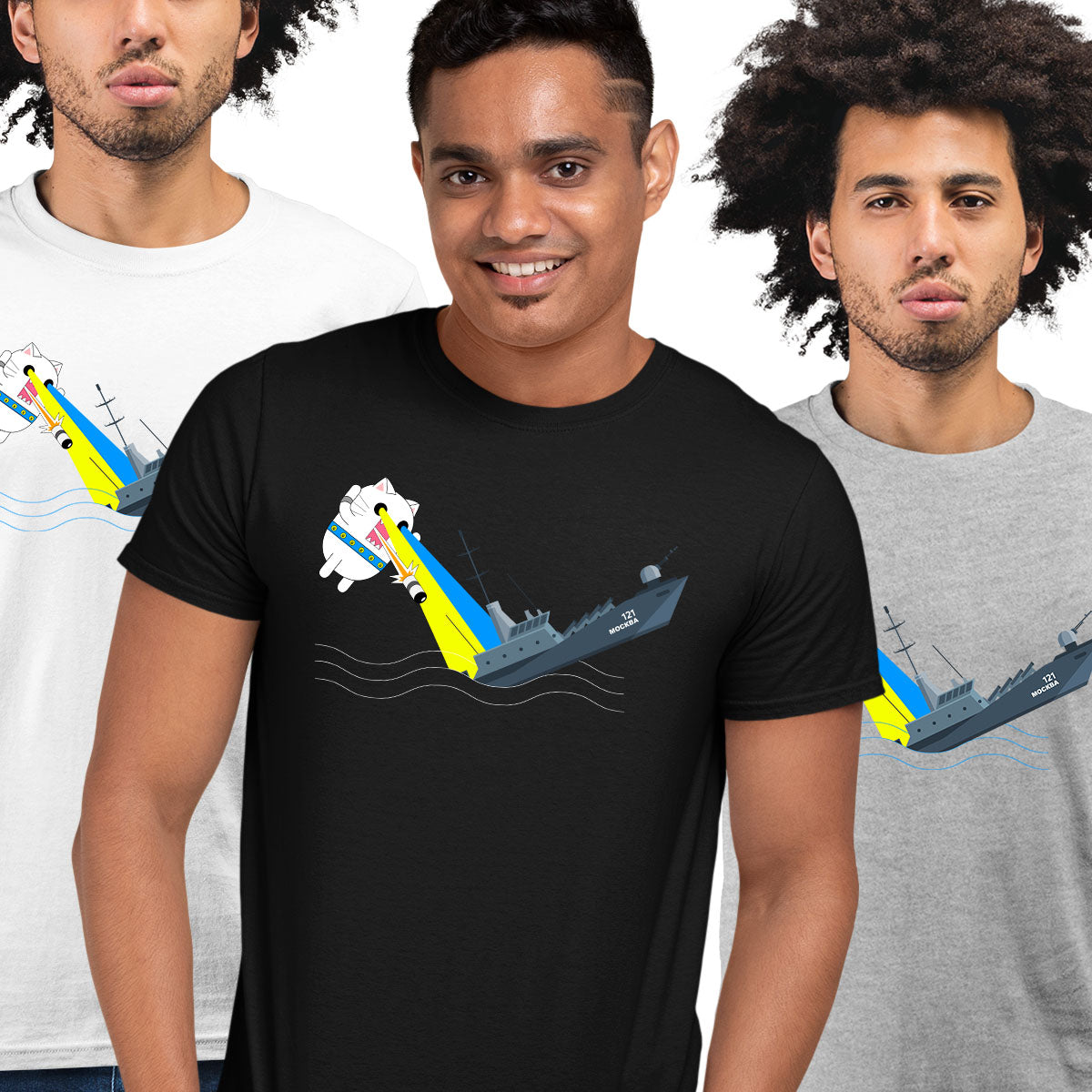 Russian warship Moskva T-shirt sinks in Black Sea Amazing Funny Support Ukraine Tee - Kuzi Tees