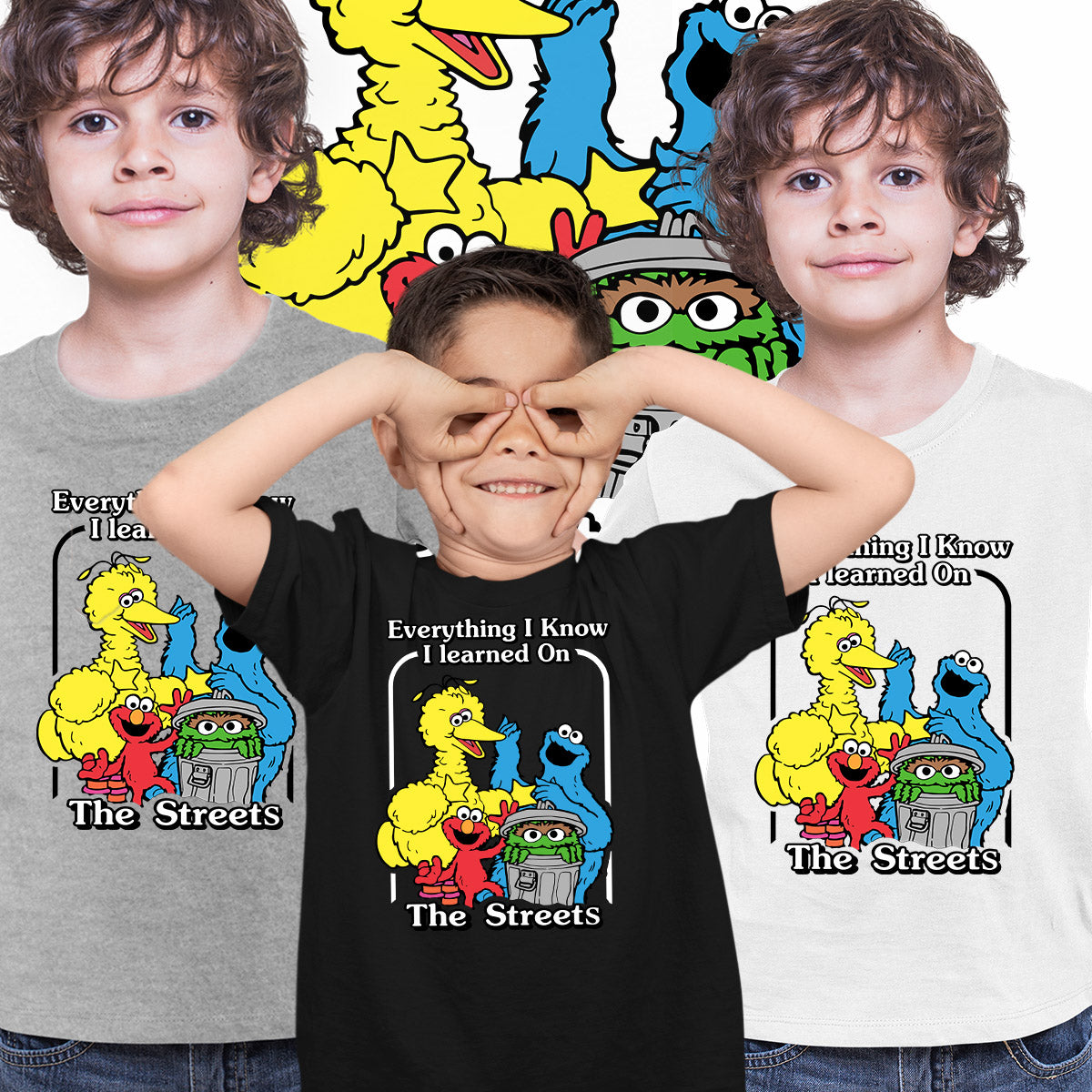 Sesame Street Everything I Know I Learned On The Streets Kids T-shirt