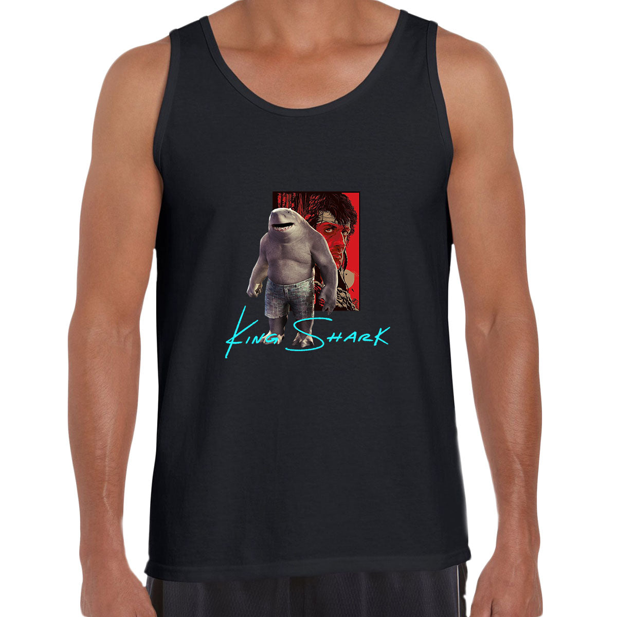 Sylvester Stallone Rambo King Shark Funny Movie Unisex Tank Top - Kuzi Tees