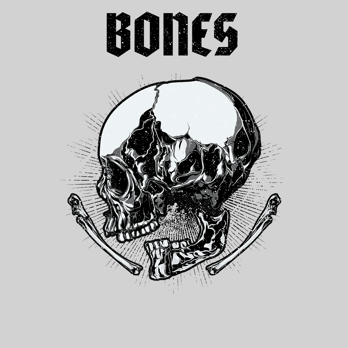 Skull Hellish Bones Soul Eater Heavy Metal Biker Style Unisex T-shirt - Kuzi Tees
