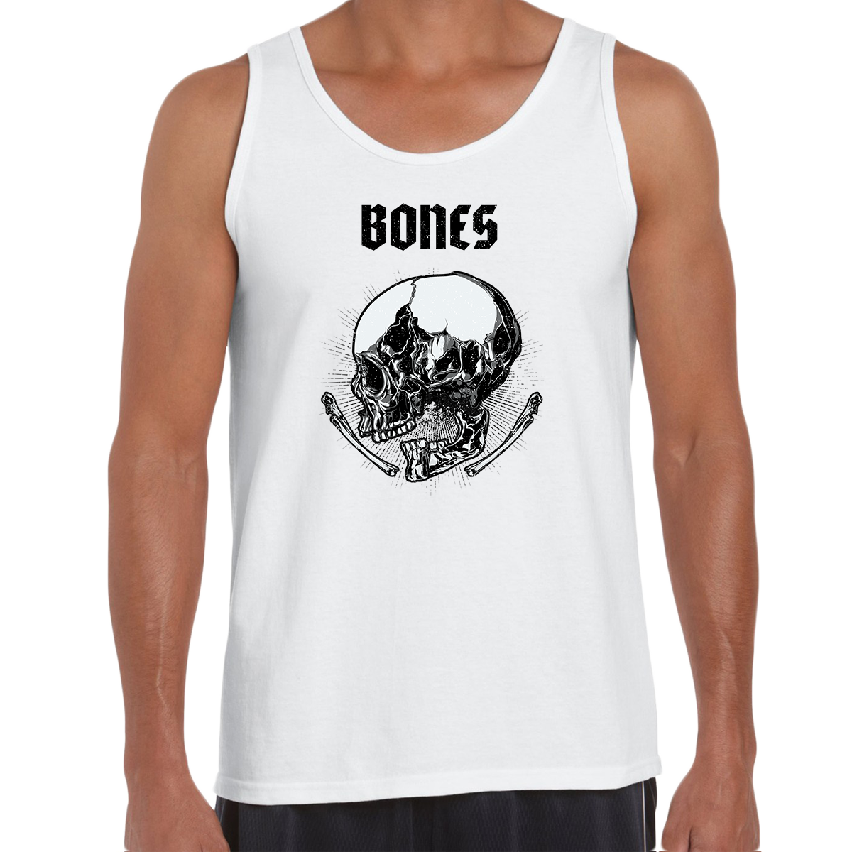 Skull Hellish Bones Soul Eater Heavy Metal Biker Style Unisex Tank Top - Kuzi Tees