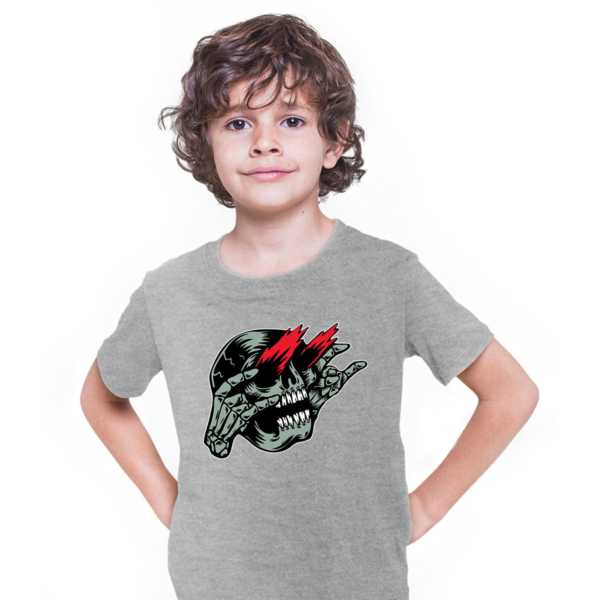 Skull Rockstar T-Shirt Gothic Dark Funny Novelty Metal Kid's Tee - Kuzi Tees