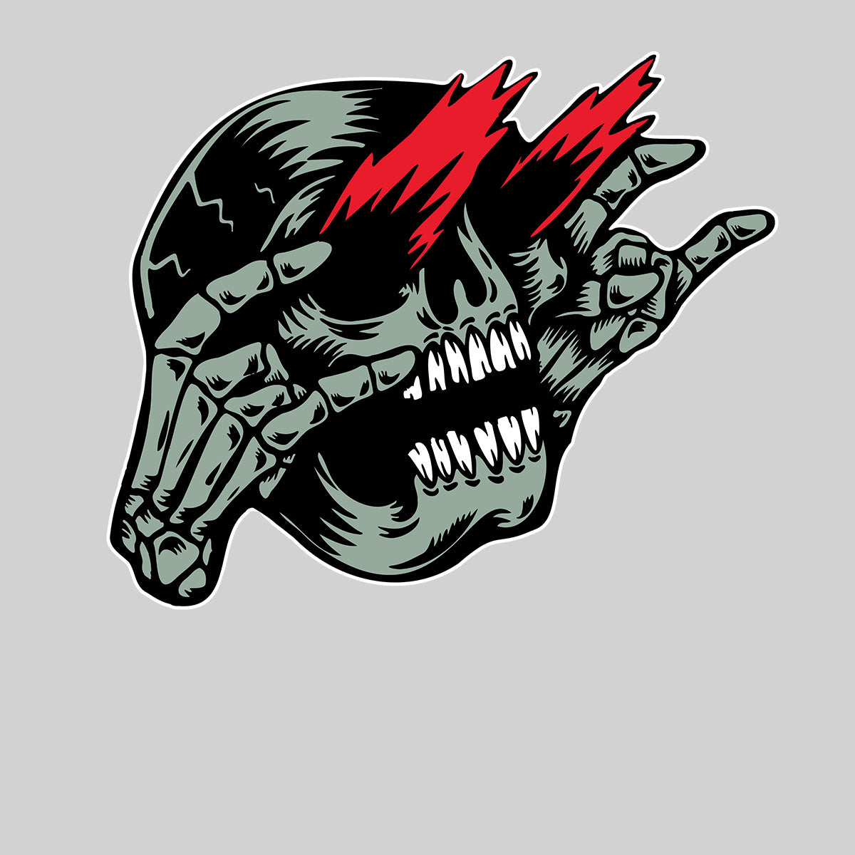 Skull Rockstar T-Shirt Gothic Dark Funny Novelty Metal Men's Unisex T-shirt - Kuzi Tees