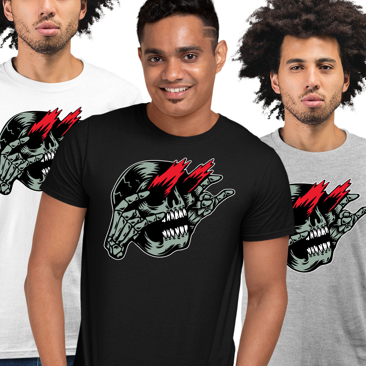 Skull Rockstar T-Shirt Gothic Dark Funny Novelty Metal Men's Unisex T-shirt - Kuzi Tees
