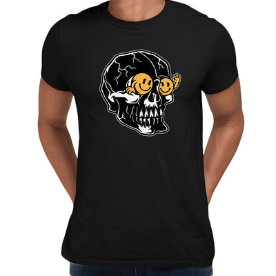Skull T-Shirt Gothic Skeleton Funny Novelty Happy face Men's Unisex T-shirt - Kuzi Tees