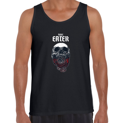 Soul Eater Skull with Roses Harley Dark Occult Unisex Tank Top - Kuzi Tees