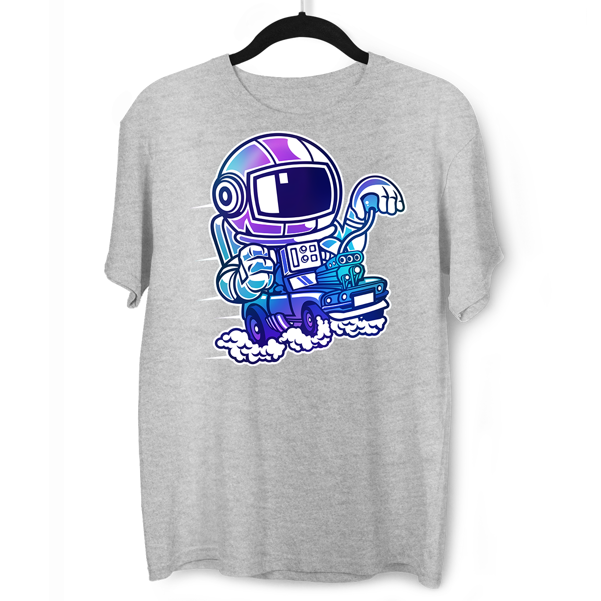 Space Astronaut Racer Amazing Retro Vintage Crew Neck T-shirt & Tank Top - Kuzi Tees