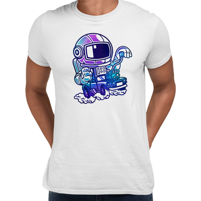 Space Astronaut Racer Amazing Retro Vintage Crew Neck T-shirt & Tank Top - Kuzi Tees
