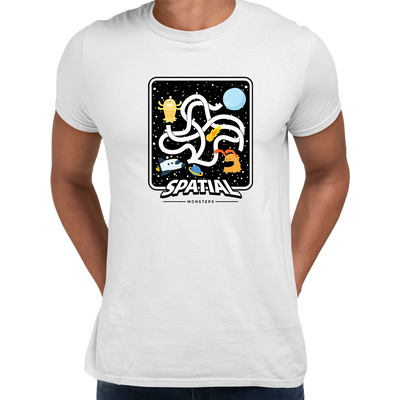 Space Retro Spatial Monster Game Shooter Men Shirt Unisex Crew Neck T Shirt - Kuzi Tees