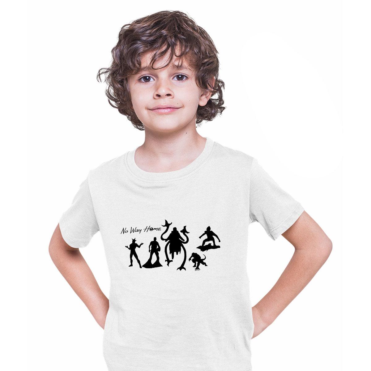Green Goblin, Doc Ock, Electro, Sandman, The Lizard No Way Home Typography T-shirt for Kids - Kuzi Tees