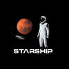Starship SpaceX Human Astronaut Mars Launch & Land  Black T-shirt