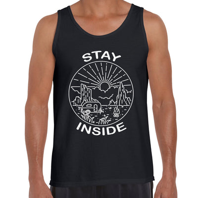 Stay Inside Van Outdoor Camping Fire Pit Minimal Illustration Tank Top - Kuzi Tees