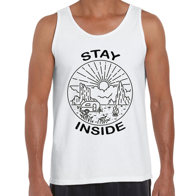 Stay Inside Van Outdoor Camping Fire Pit Minimal Illustration Tank Top - Kuzi Tees