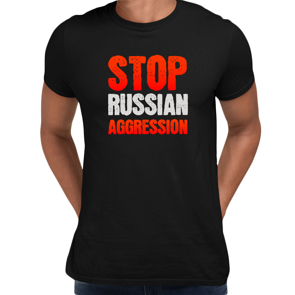 Stop Russian Aggression T-shirt, Quote Anti Russia Putin Ukraine War conflict - Kuzi Tees