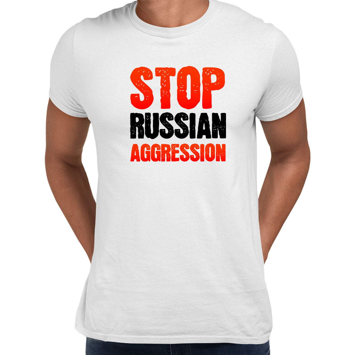 Stop Russian Aggression T-shirt, Quote Anti Russia Putin Ukraine War conflict - Kuzi Tees