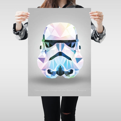 Low Poly Stormtrooper Art Print Original Wall Unique Star Wars A2 Graphic Design - Kuzi Tees