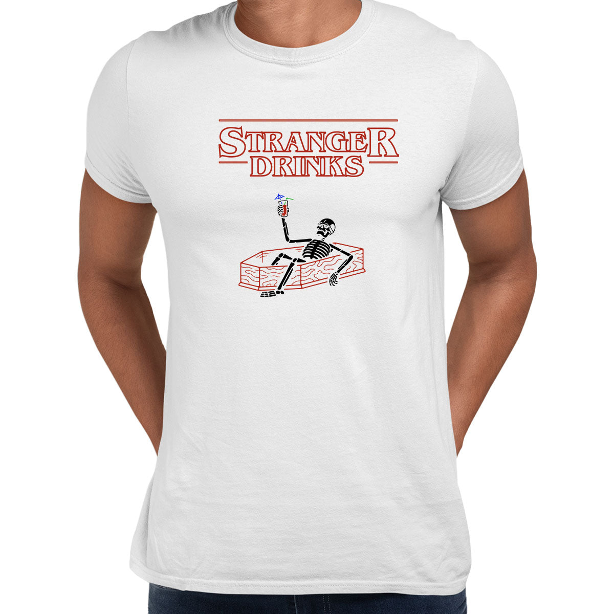 Stranger Drinks Spooky Funny Hunter t-Shirt Movie Unisex Tee - Kuzi Tees