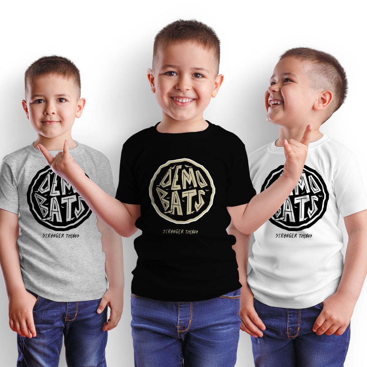 Stranger Things Demo Bats Upside down t-Shirt TV series Movie Kids T-Shirt - Kuzi Tees