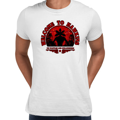 Stranger things Welcome to Hawkins TV t-Shirt Movie Unisex Tee - Kuzi Tees