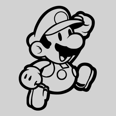Super Mario Bros Outlined Jumping Mario T-Shirt for all Retro Nintendo Minds - Kuzi Tees