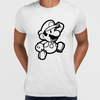 Super Mario Bros Outlined Jumping Mario T-Shirt for all Retro Nintendo Minds - Kuzi Tees