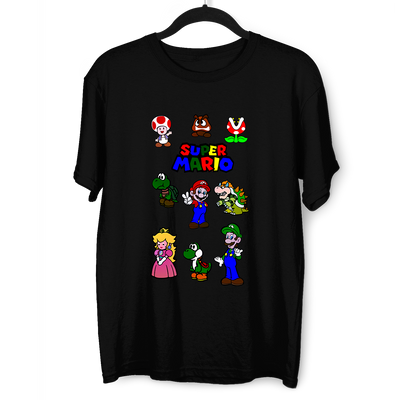 Super Mario Bros Gaming Characters Nintendo SNES Adult T Shirt - Kuzi Tees