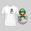 Cute Mario Bros Luigi in the pocket Tee Nintendo SNES for All retro Minds - Kuzi Tees
