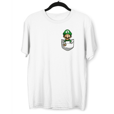 Cute Mario Bros Luigi in the pocket Tee Nintendo SNES for All retro Minds - Kuzi Tees