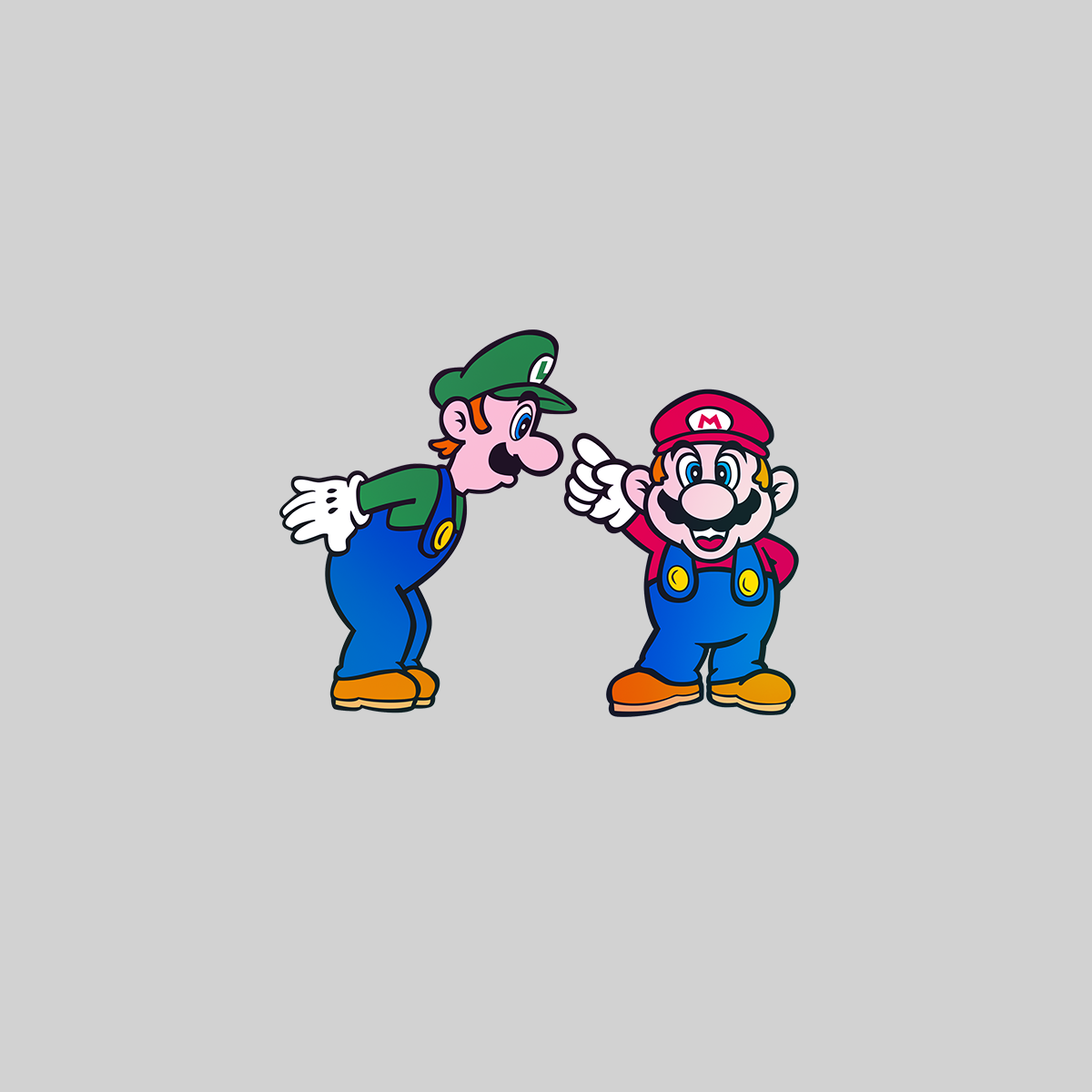 Luigi & Mario Super Mario Mens Retro Unisex T-Shirts OLD SKOOL Fast Delivery - Kuzi Tees