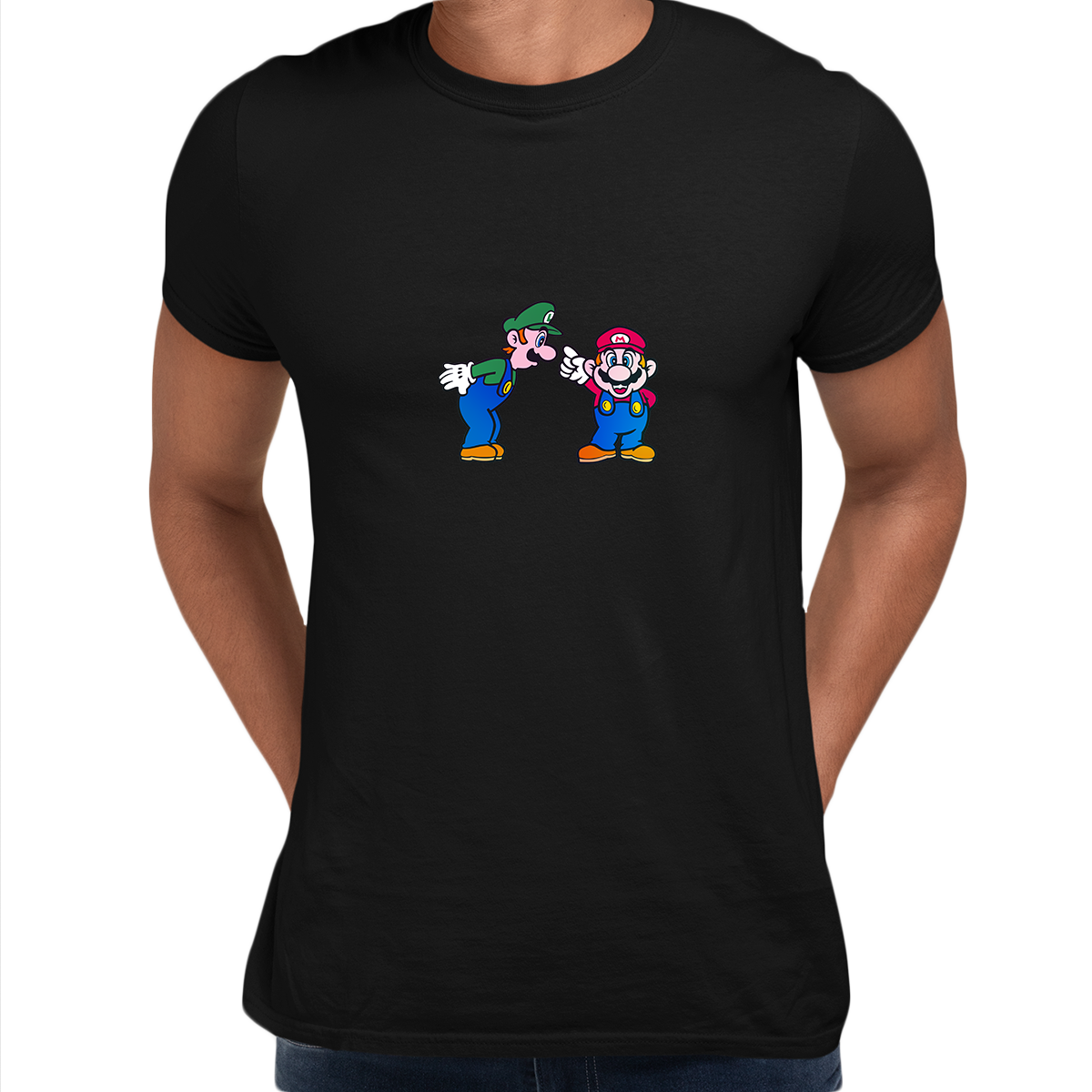 Luigi & Mario Super Mario Mens Retro Unisex T-Shirts OLD SKOOL Fast Delivery - Kuzi Tees