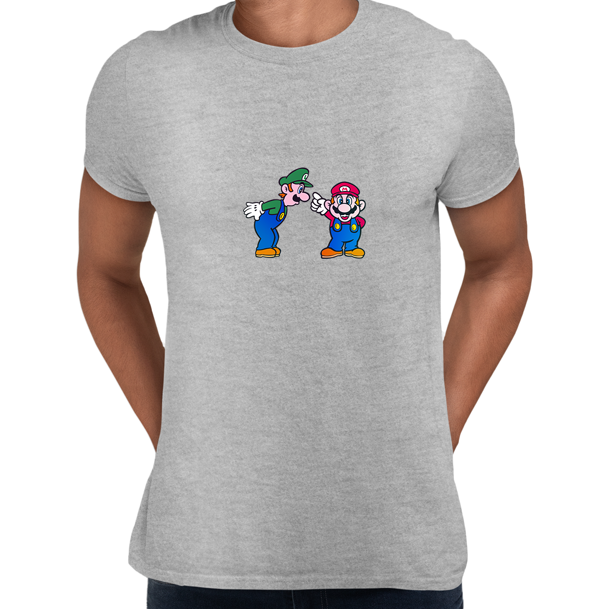 Luigi & Mario Super Mario Mens Retro Unisex T-Shirts OLD SKOOL Fast Delivery - Kuzi Tees